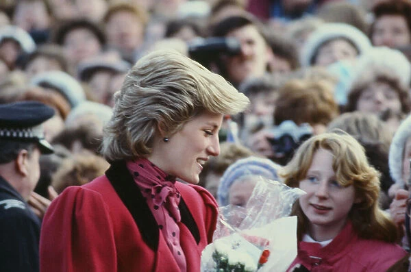 Princess Diana meets and greets the people of Walsall, West Midlands