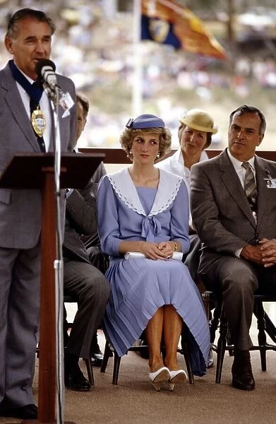 Princess Diana during the Overseas Visit to Australia. The Princess