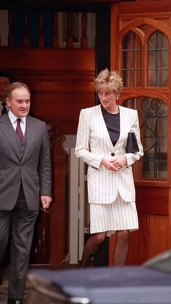 Princess Diana with Peter Palumbo, Chairman of the Arts Council of Great Britain