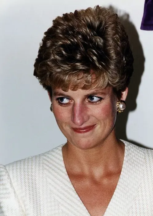 Framed Print : Princess Diana pictured during her visit to Papworth Hospital in Cambridge where she