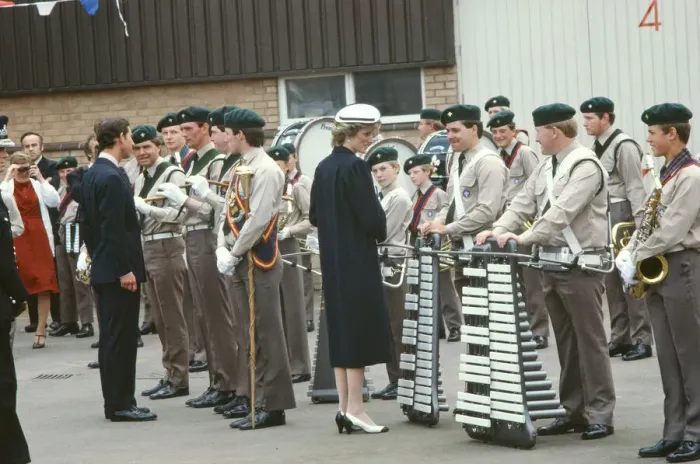 Framed Print : Princess Diana and Prince Charles meet and greet the people of Atherstone, Warwickshire