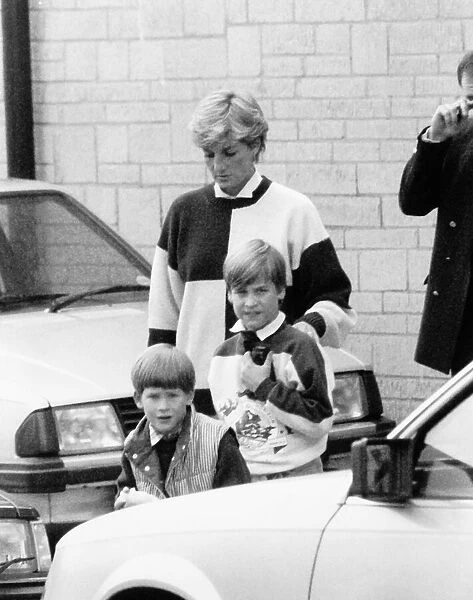Princess Diana with Prince William and Prince Harry October 1990