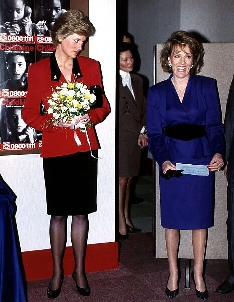 Princess Diana, the Princess Of Wales arrives to open the Childline Headquarters in