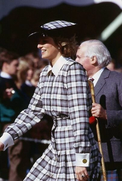 Princess Diana, the Princess of Wales attends the annual Braemar Highland Games