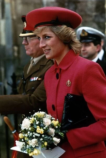 Princess Diana, Princess of Wales attends a Service at Winchester Cathedral in Hampshire