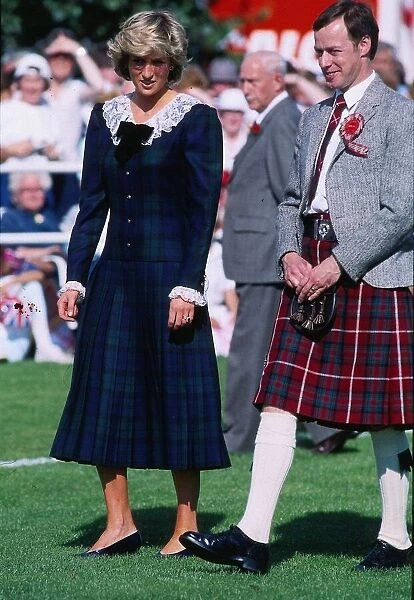 Princess Diana, Princess of Wales, on a walkabout at the Rothesay Highland Games