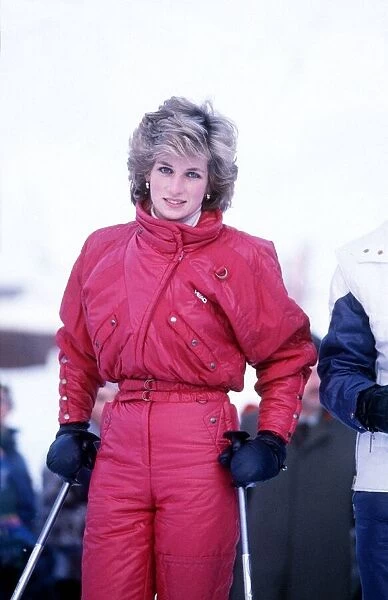 Princess Diana on a skiing holiday in Malbun, Liechenstein. 24th January 1985