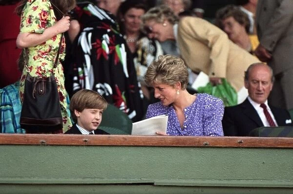 Princess Diana and her son Prince William pictured at the Wimbledon Ladies Singles Final