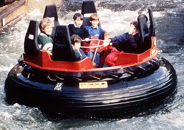 Princess diana and sons Prince harry and Prince william at Alton Towers