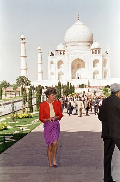 Princess Diana at the Taj Mahal, Agra, Uttar Pradesh, India, 11th February 1992