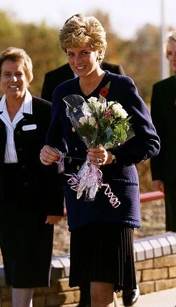 Princess Diana on a tour of Essex. 6th November 1990