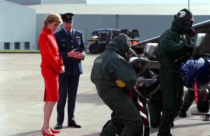 Framed Print : Princess Diana during a visit to RAF Wittering in Cambridgeshire, 25th October 1989