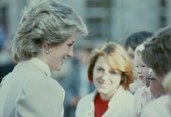 Princess Diana visits The Leith Enterprise Trust in Edinburgh, Scotland