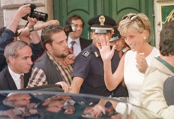 Princess Diana visits Rome, Italy where she will host a charity dinner