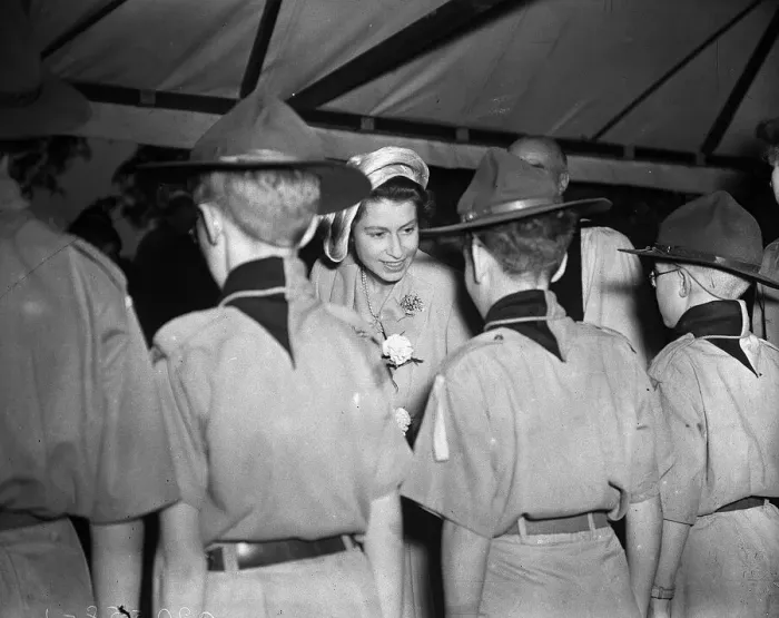 Framed Print : Princess Elizabeth 1949 Princess (later Queen) Elizabeth inspecting Boy Scouts