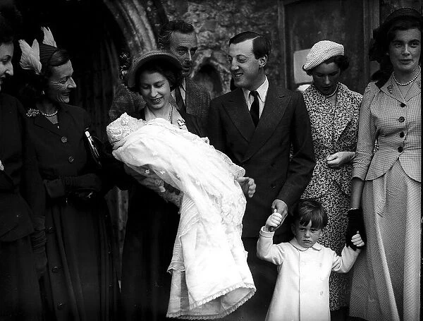 Princess Elizabeth attends the christening of the son of Lord