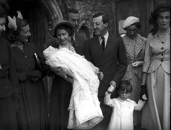 Princess Elizabeth attends the christening of the son of Lord
