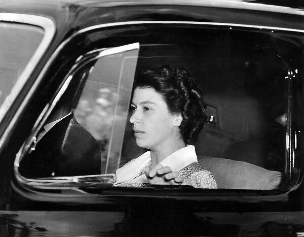 Princess Elizabeth driving her car. September 1950