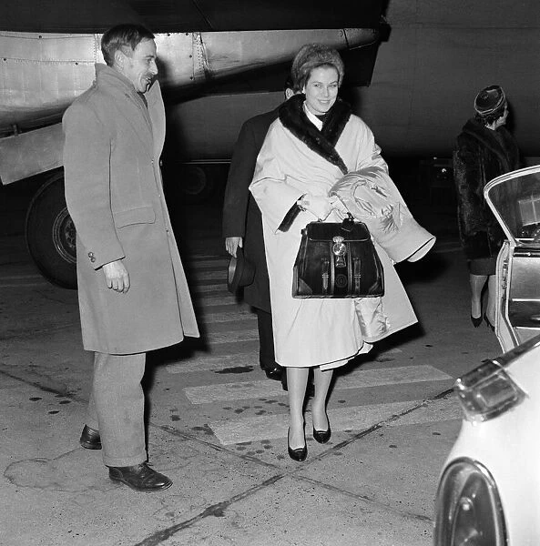 Princess Grace arrives at London Airport. 7th January 1963