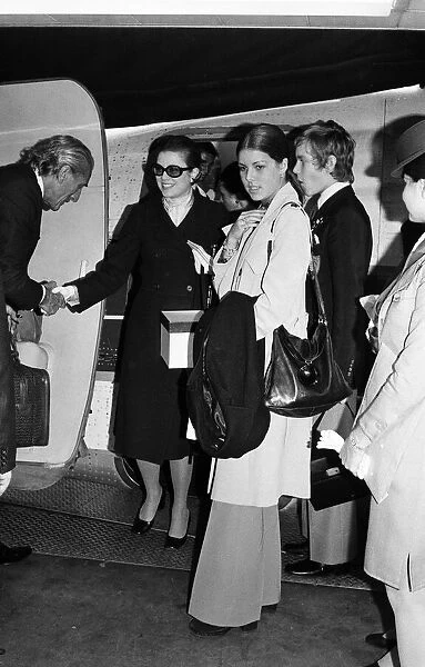 Princess Grace of Monaco arrives at Heathrow with Princess Caroline