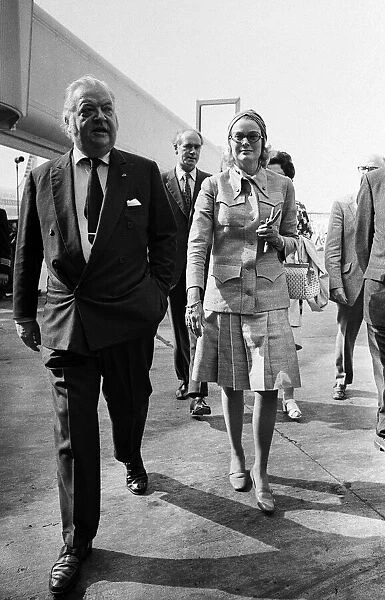 Princess Grace of Monaco, arriving at Dublin airport. Pictured with (left