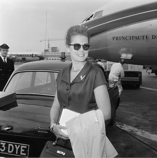 Princess Grace of Monaco arriving at London Airport. She is on her way to Ireland