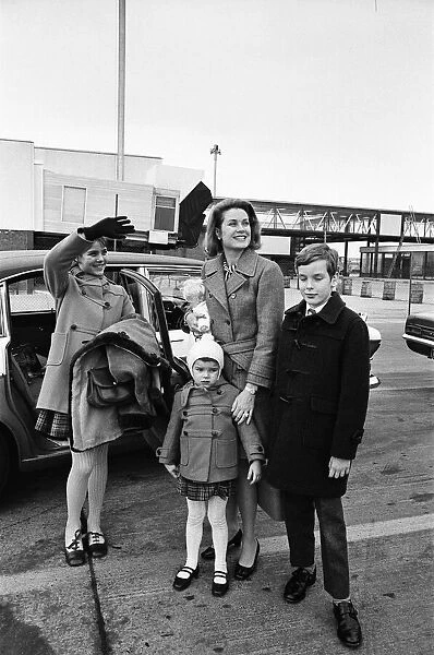 Princess Grace of Monaco was at Heathrow this afternoon to meet her 3 children who flew