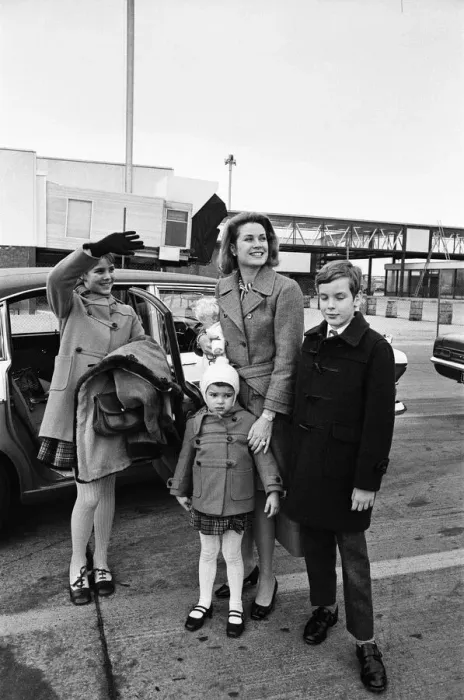 Framed Print : Princess Grace of Monaco was at Heathrow this afternoon to meet her 3 children who flew Framed Print : Princess Grace of Monaco was at Heathrow this afternoon to meet her 3 children who flew