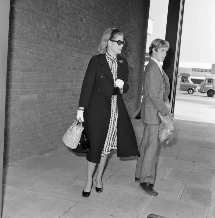 Framed Print : Princess Grace of Monaco leaves Heathrow Airport with Crown Prince Albert