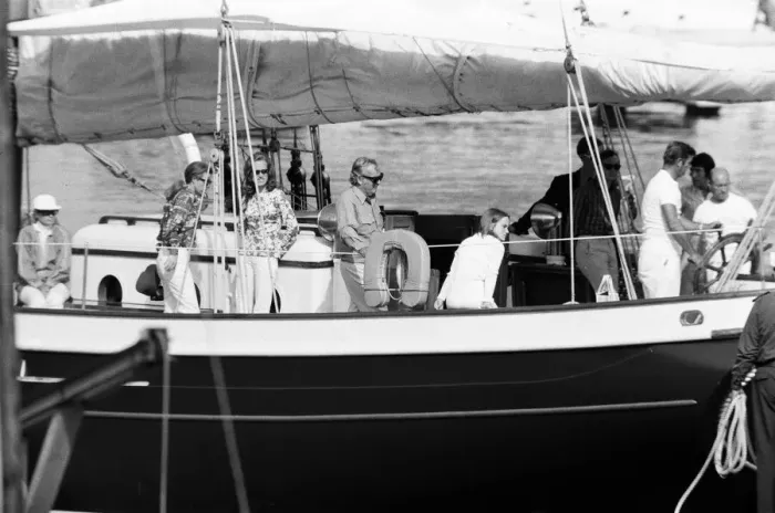 Framed Print : Princess Grace and Prince Rainier of Monaco host Princess Anne for lunch aboard their Framed Print : Princess Grace and Prince Rainier of Monaco host Princess Anne for lunch aboard their