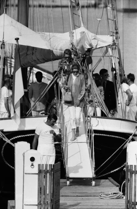Framed Print : Princess Grace and Prince Rainier of Monaco host Princess Anne for lunch aboard their Framed Print : Princess Grace and Prince Rainier of Monaco host Princess Anne for lunch aboard their