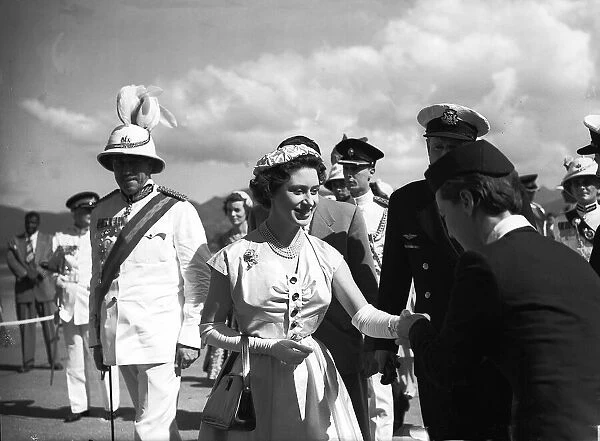 Princess Margaret arrives in Trinidad for tour February 1955