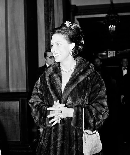 Princess Margaret arriving at The Royal Opera House to see a ballet premiere starring