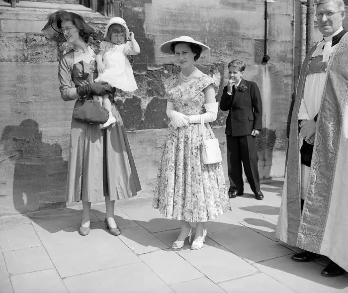 Framed Print : Princess Margaret attending wedding June 1953 standing with the Dean of Framed Print : Princess Margaret attending wedding June 1953 standing with the Dean of