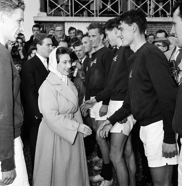 Princess Margaret and her fiance Antony Armstrong-Jones attend the Oxford v Cambridge