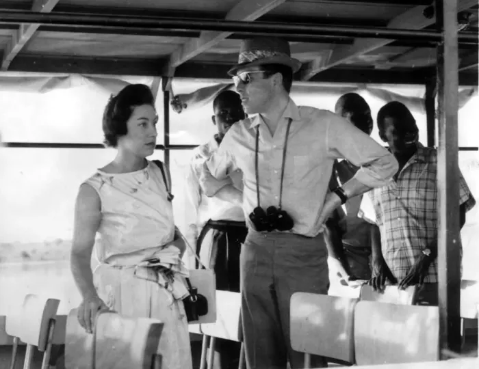 Framed Print : Princess Margaret and her husband Lord Snowdon / Anthony Armstrong Jones on Safari Framed Print : Princess Margaret and her husband Lord Snowdon / Anthony Armstrong Jones on Safari
