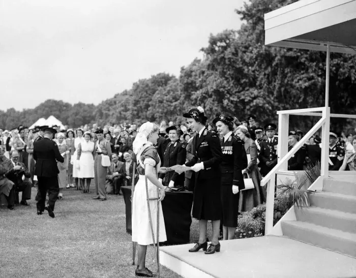 Framed Print : Princess Margaret July 1954 Presents awards at the St. John Ambulance Brigade Rally Framed Print : Princess Margaret July 1954 Presents awards at the St. John Ambulance Brigade Rally