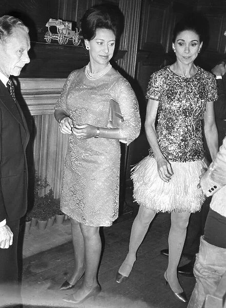 Princess Margaret with Margot Fonteyn at party - March 1968 26  /  03  /  1968