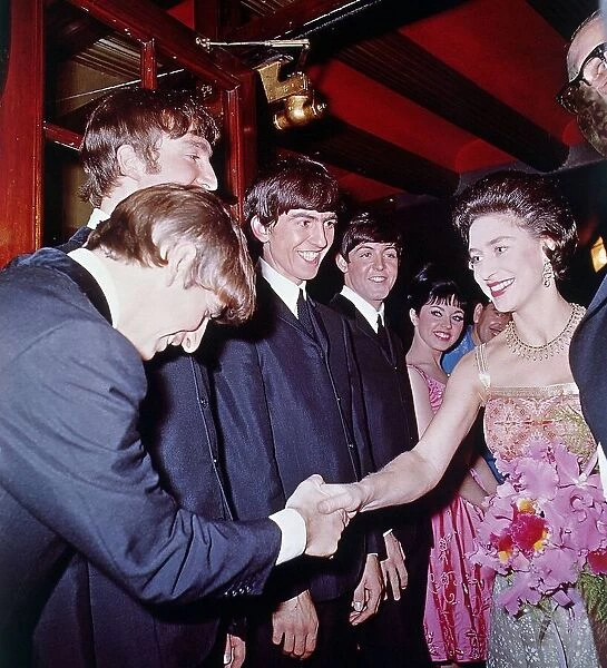 Princess Margaret meets The Beatles at the Royal Variety Performance at The Prince of