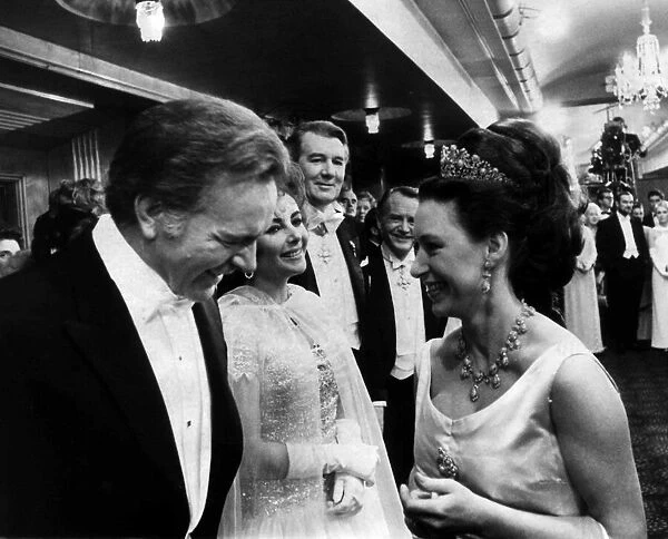 Princess Margaret meets Richard Burton and wife Elizabeth Taylor at