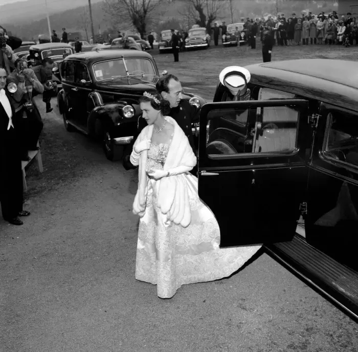 Framed Print : Princess Margaret seen here attending the wedding of Norway Princess Ragnhild who married