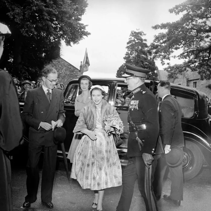 Framed Print : Princess Margaret seen here being greeted on her arrival at Sunshine Homes of