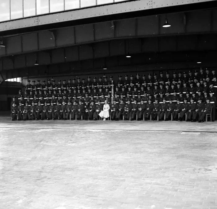 Framed Print : Princess Margaret seen here posing for a Squadron photograph before flying back to the UK