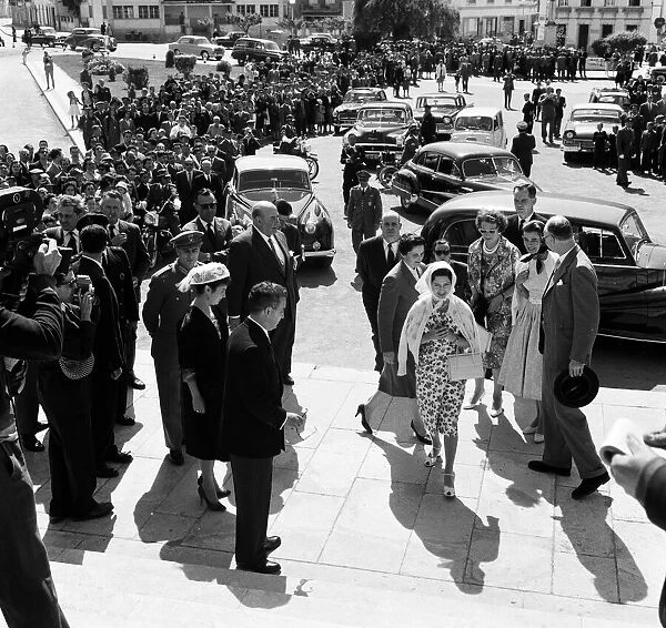 Princess Margaret visits Portugal. Scenes outside Alcobaca Monastery. 9th June 1959