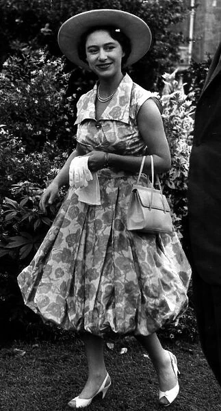 Princess Margaret wearing floral dress in Trinidad, 1958