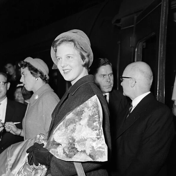 Princess Margrethe of Denmark arrives in Liverpool Street Station