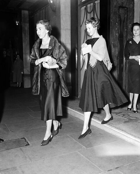 Princess Margrethe leaving Clardiges with her mother Queen Ingrid of Denmark