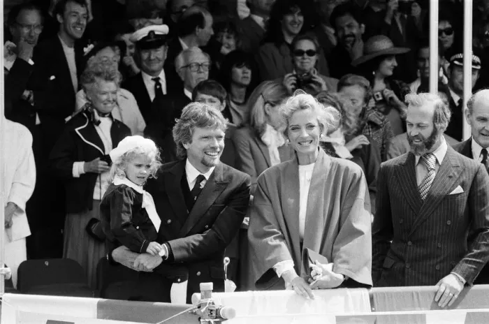Framed Print : Princess Michael of Kent helps Richard Branson launch the Virgin Atlantic Challenger II Framed Print : Princess Michael of Kent helps Richard Branson launch the Virgin Atlantic Challenger II