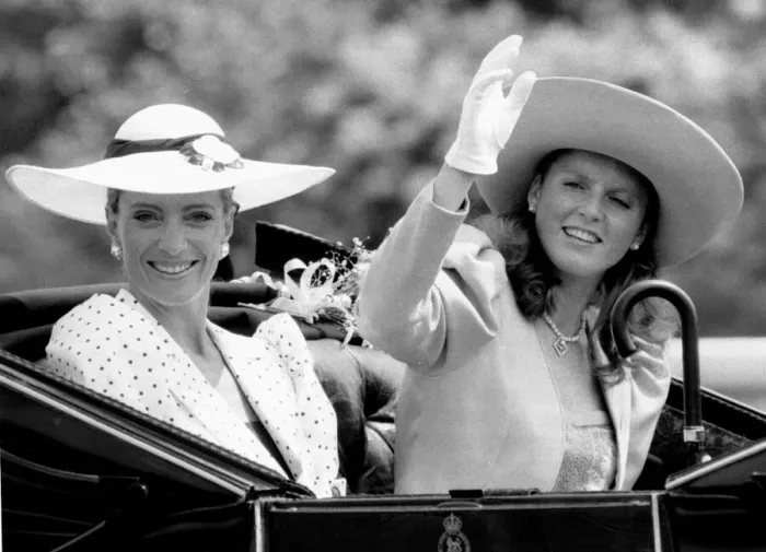 Framed Print : Princess Michael of Kent with Sarah Ferguson in procession at Royal Ascot June 1986 Framed Print : Princess Michael of Kent with Sarah Ferguson in procession at Royal Ascot June 1986