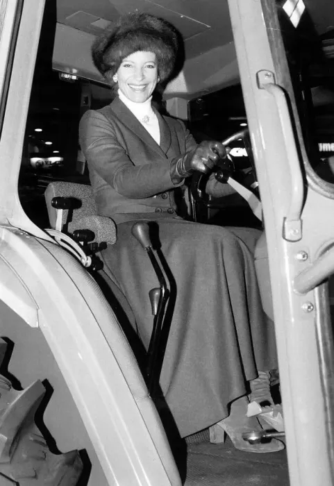 Framed Print : Princess Michael of Kent sits on tractor at Smithfield Show December 1984 Framed Print : Princess Michael of Kent sits on tractor at Smithfield Show December 1984
